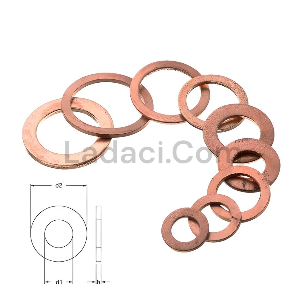 Bakır Pul, M10, Kalınlık: 1.30, İç: 10.00, Dış: 14.50 Bakır Pul, M10, Kalınlık: 1.30, İç: 10.00, Dış: 14.50