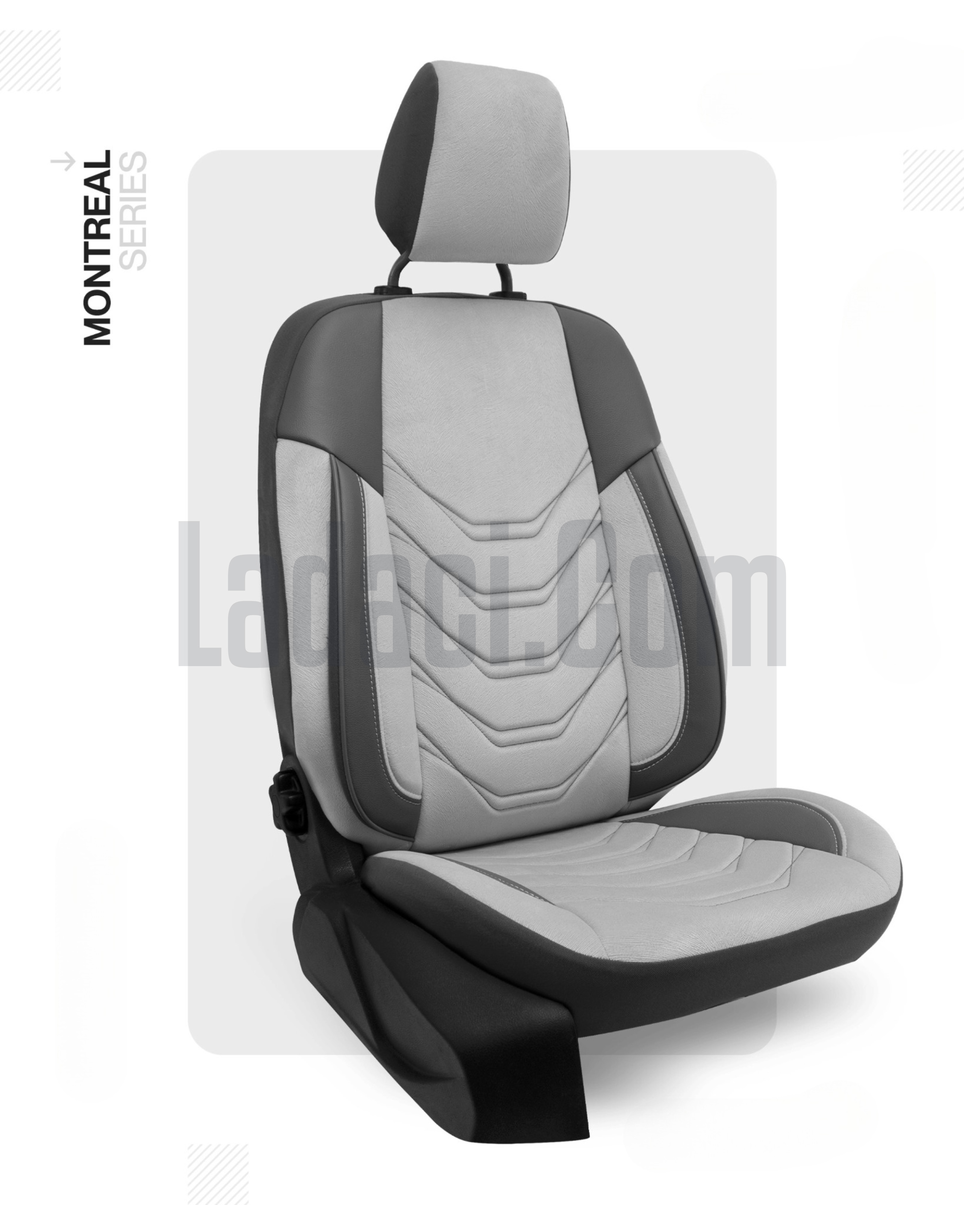 Lada Samara, Vega, Kalina, Priora Koltuk Kılıfı, Deri Takviyeli, Ortopedik, Gri