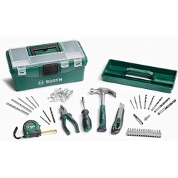 Bosch 73 Parça DIY Başlangıç Kutusu Seti Çantası (Ahşap, Taş Ve Metal, Ev İşleri, Delme Ve Vidalama Aletleri Aksesuarı)