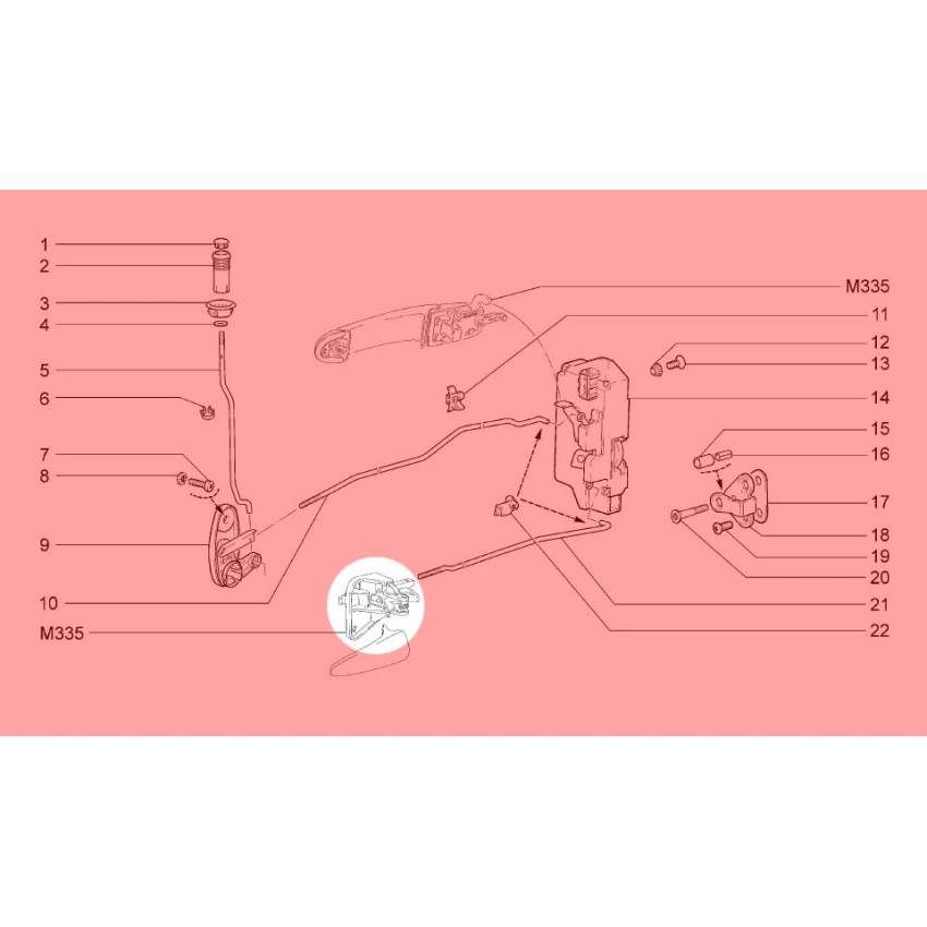 Lada Kalina İç Açma Kolu Mekanizması, Sol