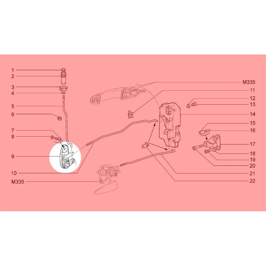 Lada Kalina İç Açma Butonu Mekanizması Ön - Arka, Sağ