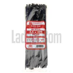 Plastik Kelepçe, Siyah, 3,6 Mm X 300 Mm, 100 Adet Plastik Kelepçe, Siyah, 3,6 Mm X 300 Mm, 100 Adet