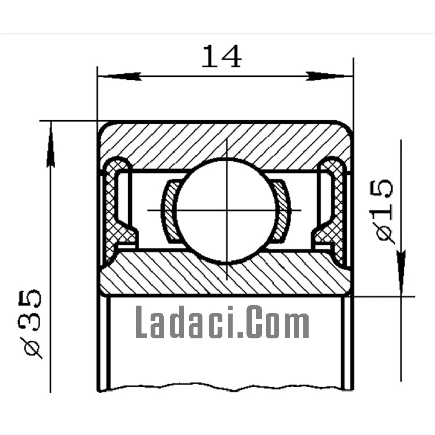 Lada Niva+2104 Volant Rulmanı, Bilyası, 6-180502, 15x35x14