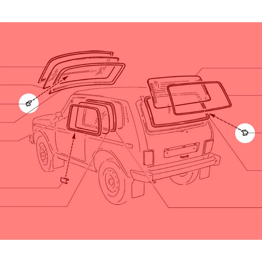 Lada Niva + Vaz Ön Cam Lastiği Segmanı