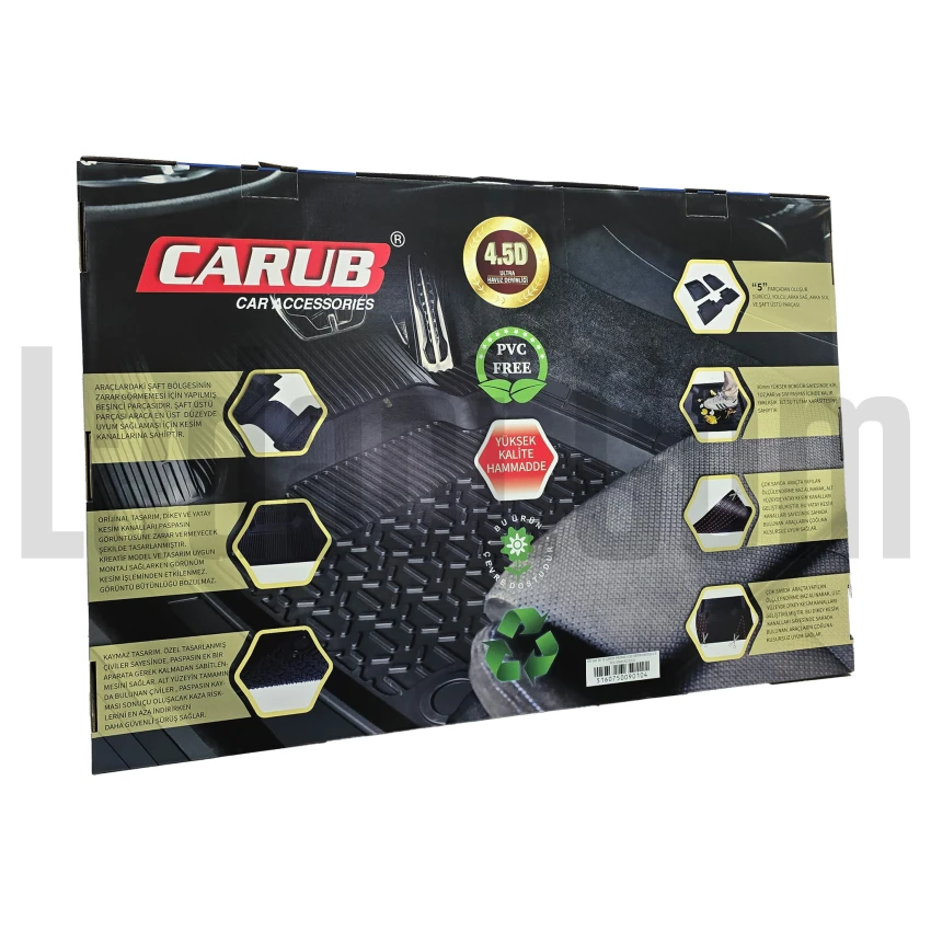 Lada Samara + Vega + Kalina Havuzlu Paspas, Kauçuk, Siyah Renkli, 5 Parça