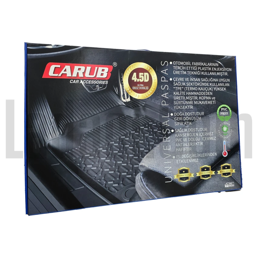 Lada Samara + Vega + Kalina Havuzlu Paspas, Kauçuk, Siyah Renkli, 5 Parça