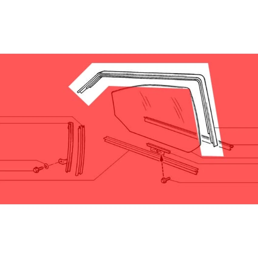 Lada Vega Kapı Cam Direk Lastiği, Fitili, Ön, Sol