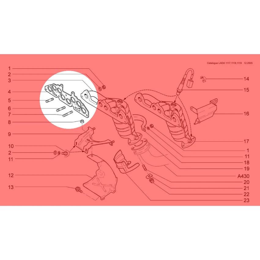 Lada Vega + Kalina + Priora 1600cc Motor Katalizatör Eksoz Manifolt Contası