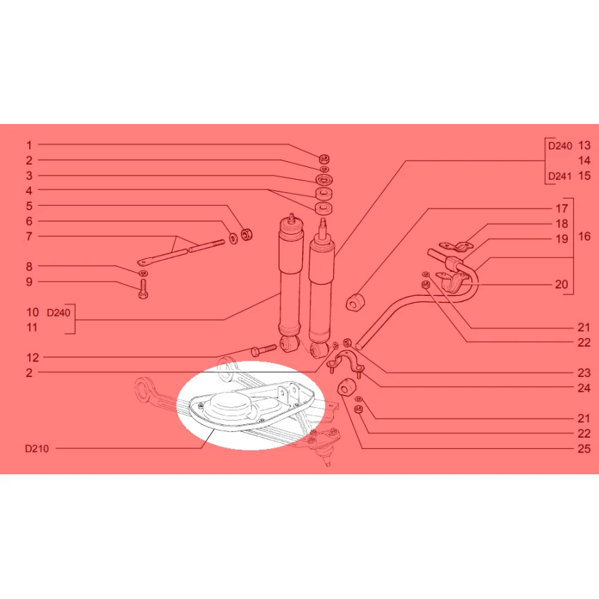 Lada Niva Alt Salıncak Üst Sacı, Viraj Demiri Bağlantısı, Sol