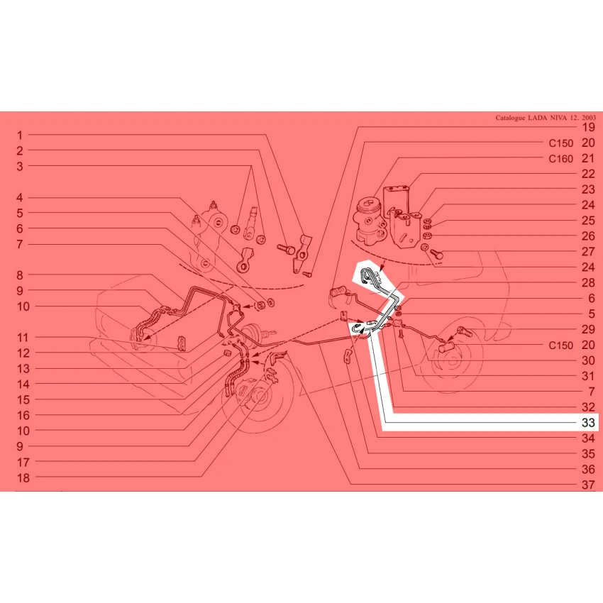 Lada Niva Fren Borusu Limitör Ve Arka Dağıtıcı Arası