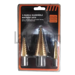 Kademeli Matkap Ucu, 3 Parça, 12mm, 20mm, 32mm