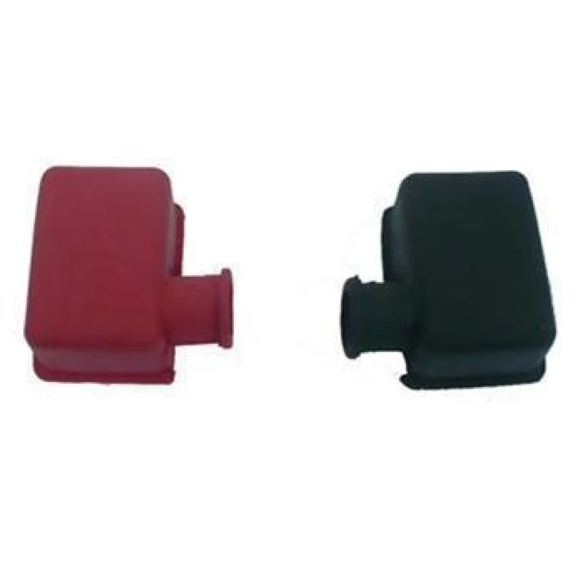 Akü Kutup Başı Koruyucu Kapakları, Siyah+Kırmızı, Takım