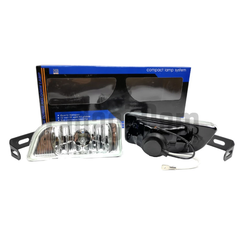 Sis Lambası, 13 Cm x 5,5 Cm, H3 Ampüllü, Beyaz Cam, 2 Adet