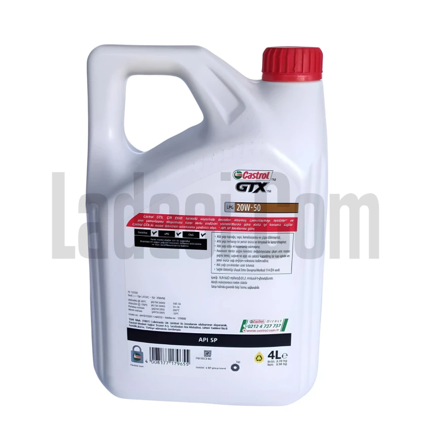 Motor Yağı, 20W-50 Gtx Castrol 4 Litre