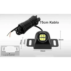 LED Kartal Göz Araç Lambası, 6 LED, 5W, Beyaz 6500K, Geniş Açı 165°, 12-24V DC, Su Geçirmez Dış Mekan