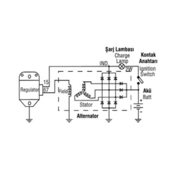 Tüm Modeller İçin Harici Konjektör, Alternatör Regülatör 12V-14,2V