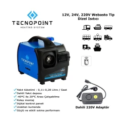 Araç İçi Isıtıcı, Webasto, 12V-24V-220V, D4, Çanta Tipi, Kumandalı