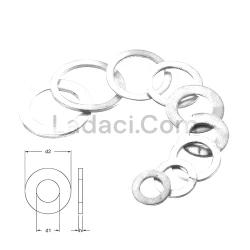 Alüminyum Pul, M6, Kalınlık: 1.20, İç: 6.40, Dış: 11.00