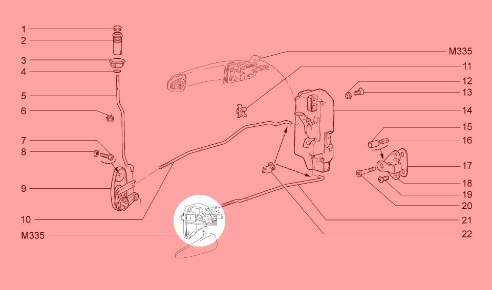 Lada Kalina İç Açma Kolu Mekanizması, Sağ
