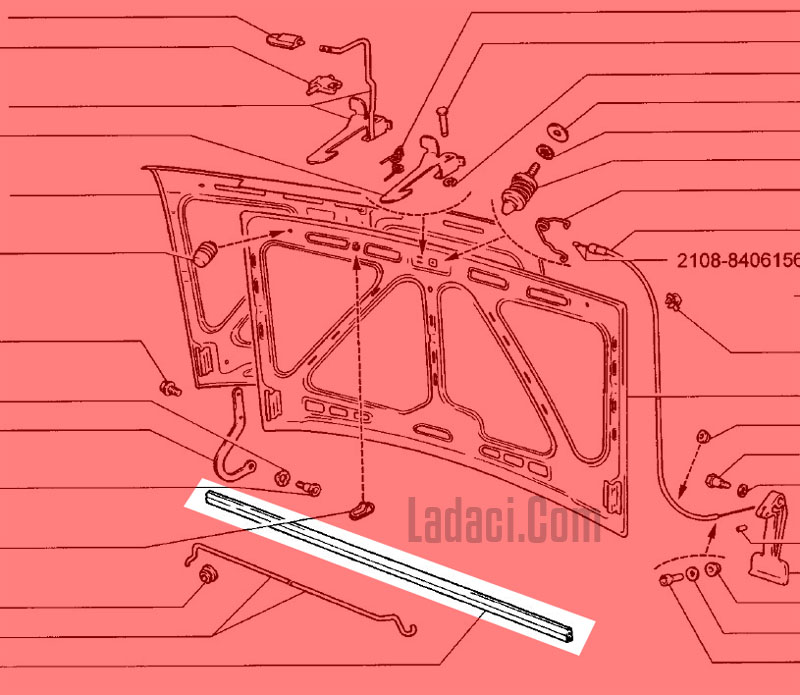 Lada Samara + Vega Motor Kaput Alt Fitili, Lastiği